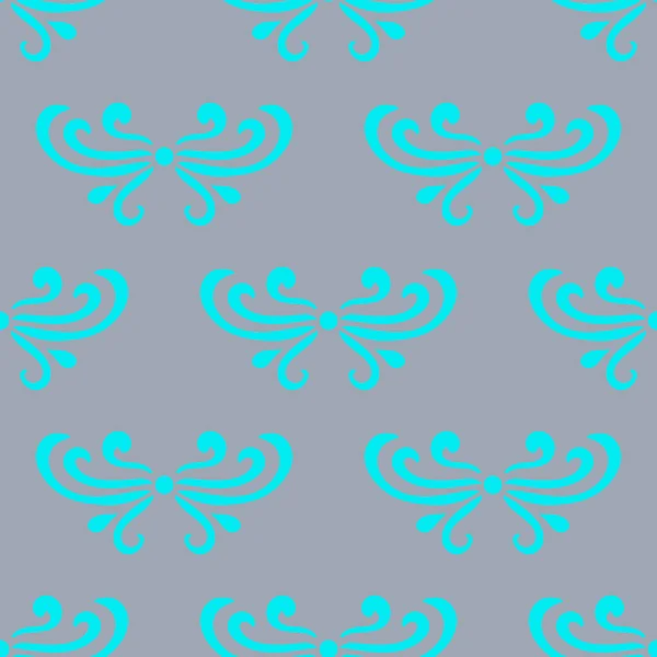 Барвистий Синьо Сірий Абстрактний Дамаск Безшовний Візерунок Завитків Ретро Стилі — стоковий вектор