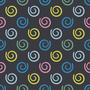 Çizgi film soyut girdapsız desen. Kıvırcık jeo sonsuzluk arka planı. Geometrik ambalaj kağıdı. Vektör illüstrasyonu. 