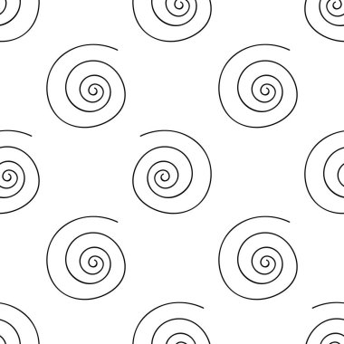 Çizgi film soyut girdapsız desen. Kıvırcık jeo sonsuzluk arka planı. Geometrik ambalaj kağıdı. Vektör illüstrasyonu. 