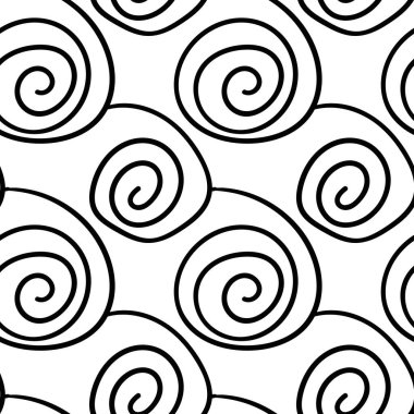 Soyut kıvrımlı geometrik dikişsiz desen. Karalama geçmişi. Vektör illüstrasyonu.