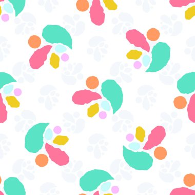 Renkli el çizimleri ve damlalar ile soyut ve pürüzsüz desen