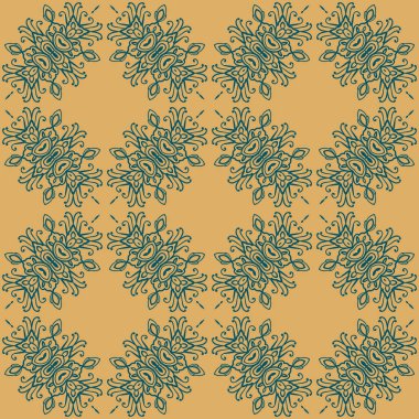 Soyut çiçek karalamaları, girdaplı, pürüzsüz desenler. Fantezi arka planı. Çiçek, kıvrımlı mozaik. Kıvırcık ambalaj kağıdı. Vektör illüstrasyonu.    