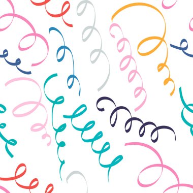 Renkli kıvrımlı çizgileri olan soyut, pürüzsüz bir desen. Vektör illüstrasyonu.