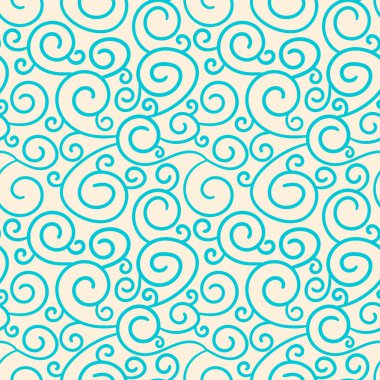 Soyut el çizimi ince çizgi dalgalı ve pürüzsüz desen. Kıvırcık doğrusal dağınık arkaplan. Vektör illüstrasyonu. 