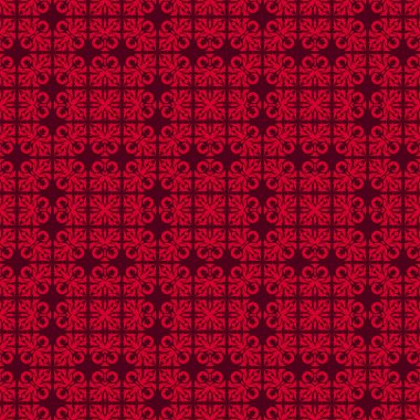 Soyut çiçekli kumaş desenli. Fantezi fayans arka planı. Çiçek, yaprak mozaiği. Paket kağıdı. Vektör illüstrasyonu. 