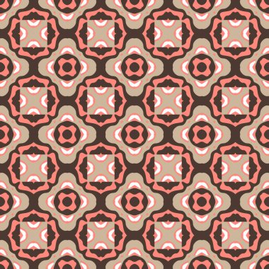 Düz olmayan şekilli, soyut geometrik, dikişsiz desen. Renkli