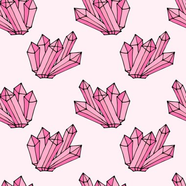 Pembe karalama kristalsiz desen. Mücevher arka planı. Vektör illüstrasyonu.