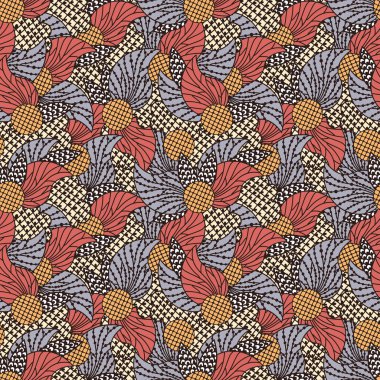 Soyut, soyut, pürüzsüz desenli karalamalar. El çizimi arka plan. Vektör illüstrasyonu. 