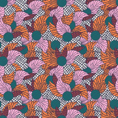 Soyut, soyut, pürüzsüz desenli karalamalar. El çizimi arka plan. Vektör illüstrasyonu. 