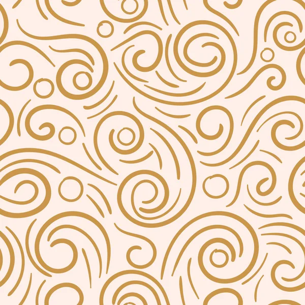 抽象的な手描きのドアの細い線の波状のシームレスパターン 直線的な乱雑な背景 ベクターイラスト — ストックベクタ
