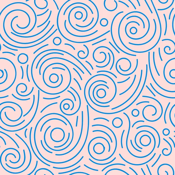抽象的な手描きのドアの細い線の波状のシームレスパターン 直線的な乱雑な背景 ベクターイラスト — ストックベクタ