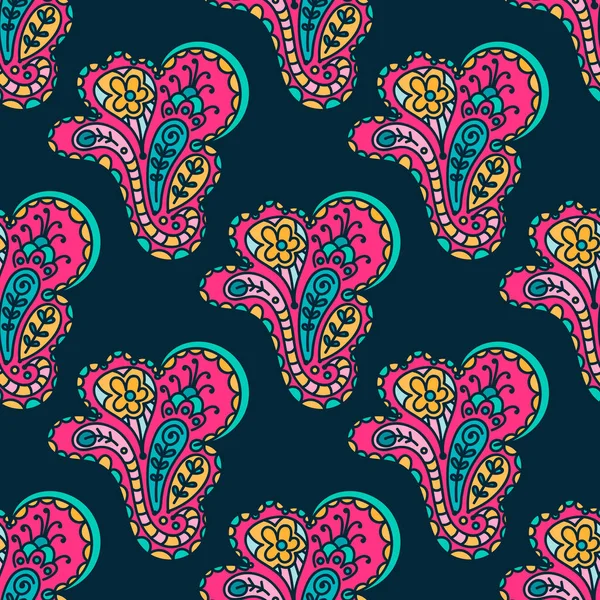 Doodle Abstrait Motif Sans Couture Coloré Fond Paisley Dessiné Main — Image vectorielle