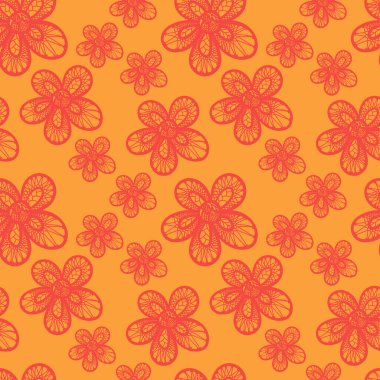 Vektörsüz el çizimi karalama deseni. Karalama çiçeği arkaplanı.