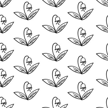 Karalama çiçekleri soyut, kusursuz desenler. El çizimi arka plan. Vektör illüstrasyonu. 