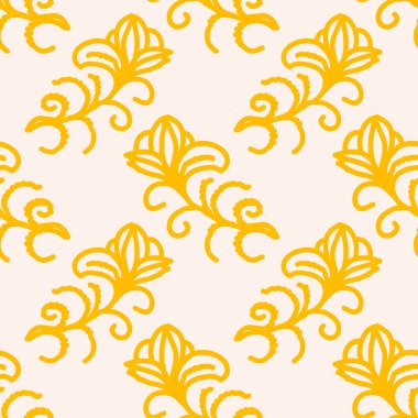 Soyut çiçek desenli, pembe arka planda çiçekler. Vektör illüstrasyonu. 