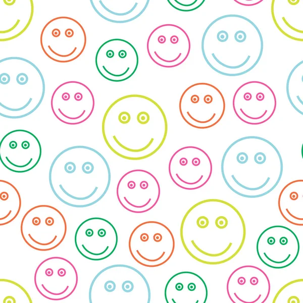 Abstraktní Bezproblémový Vzor Usměvavými Tvářemi Vektorová Ilustrace — Stockový vektor