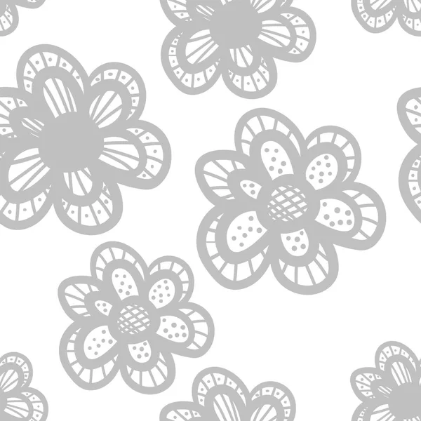 Patrón Floral Garabato Dibujado Mano Sin Costura Vectorial — Vector de stock