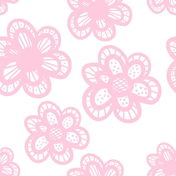 Vecteur Sans Couture Dessiné Main Motif Floral Doodle — Image vectorielle