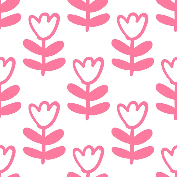 Abstraite Fleur Doodle Coloré Avec Des Feuilles Motif Sans Couture — Image vectorielle