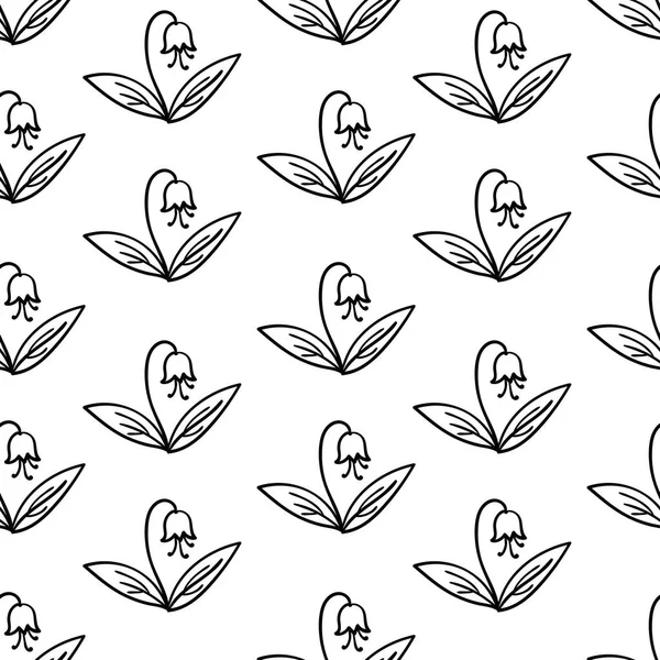 Doodle Fleurs Motif Abstrait Sans Couture Fond Dessiné Main Illustration — Image vectorielle