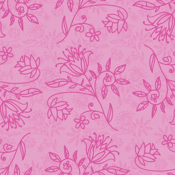 Dalları ve yaprakları olan dikişsiz çiçek deseni. Vektör illüstrasyonu.