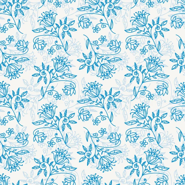 Motif Floral Sans Couture Avec Des Branches Des Feuilles Illustration — Image vectorielle