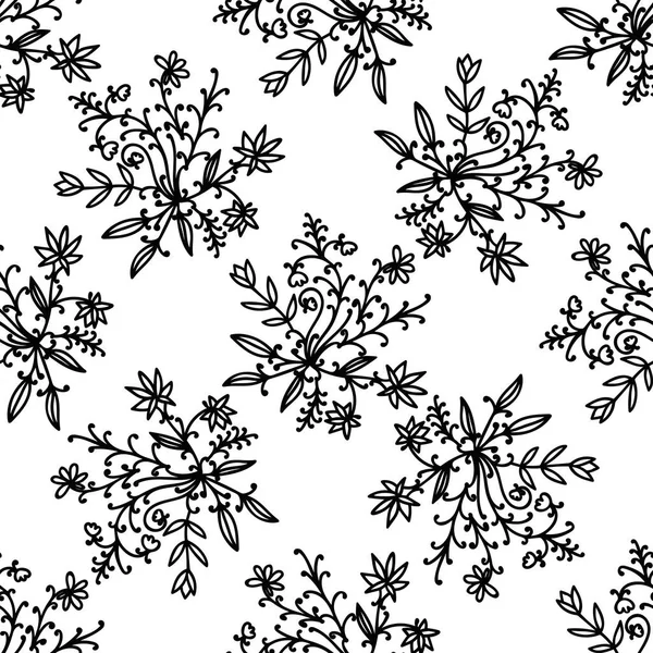 Çiçekli, dalları ve çiçekleri olan, pürüzsüz bir desen. Vektör illüstrasyonu.