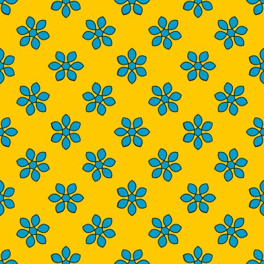 Renkli çiçeklerle kusursuz desen. Çiçek süsü geçmişi. Vektör illüstrasyonu.  