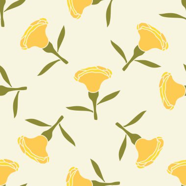 Kusursuz çiçek deseni. Doğal arka plan. Vektör illüstrasyonu.