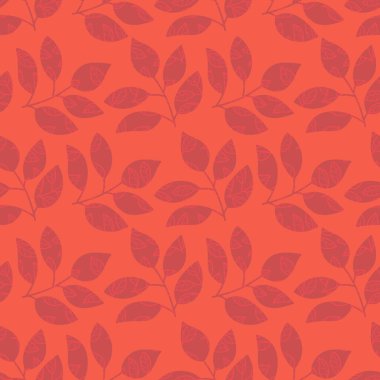 Dalları ve yaprakları olan dikişsiz çiçek deseni. Vektör illüstrasyonu.