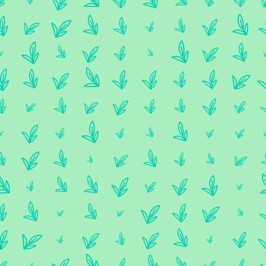 Dalları ve yaprakları olan dikişsiz çiçek deseni. Vektör illüstrasyonu.