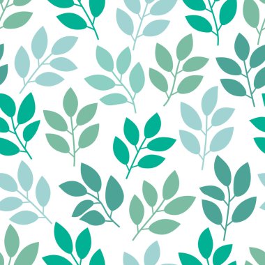 Dalları ve yaprakları olan dikişsiz çiçek deseni. Vektör illüstrasyonu.