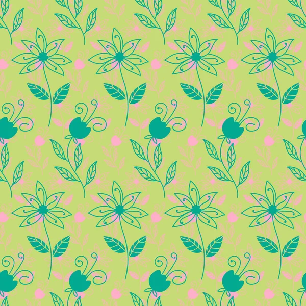 Motif Floral Sans Couture Avec Des Fleurs Papier Peint Abstrait — Image vectorielle