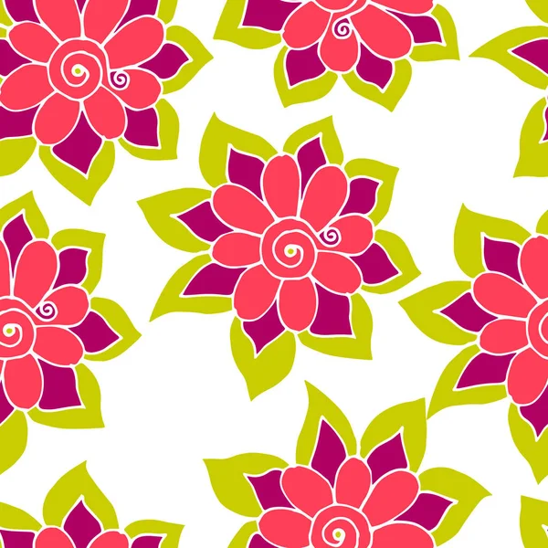 Patrón Sin Costura Floral Fondo Tropical Colorido Con Flores Fantasía — Vector de stock