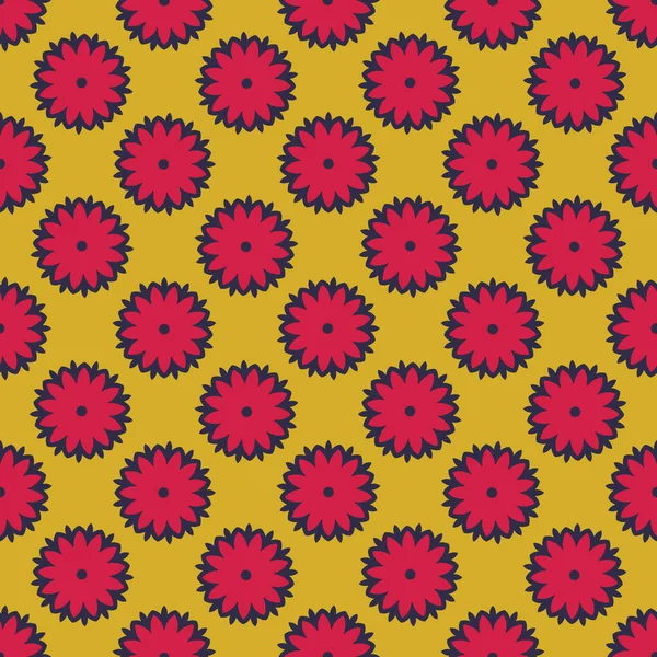 Blume Nahtlose Muster Gepunkteter Hintergrund Vektorillustration — Stockvektor