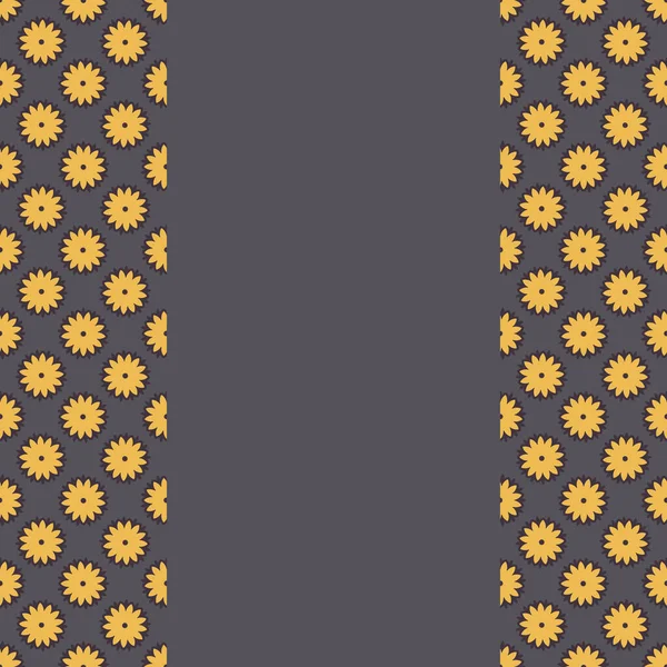 Жовтий Квітковий Фон Нескінченна Межа Квітами Векторні Ілюстрації — стоковий вектор