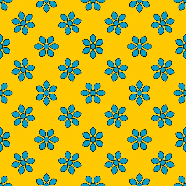 Nahtloses Muster Mit Bunten Blumen Floral Ornament Hintergrund Vektorillustration — Stockvektor