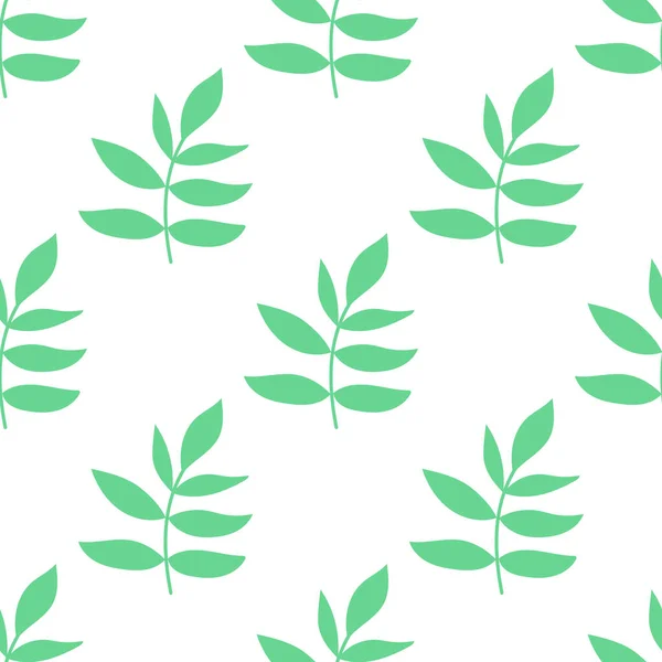 Bunte Nahtlose Muster Mit Blättern Äste Flachen Kindlichen Stil Hintergrund — Stockvektor