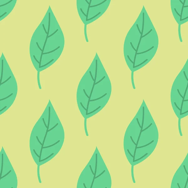 Bunte Nahtlose Muster Mit Blättern Äste Flachen Kindlichen Stil Hintergrund — Stockvektor