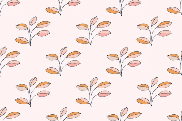 Şirin karalama çalıları olan soyut, dikişsiz desenler. Çiçek, bitki, arka plan. Vektör illüstrasyonu.