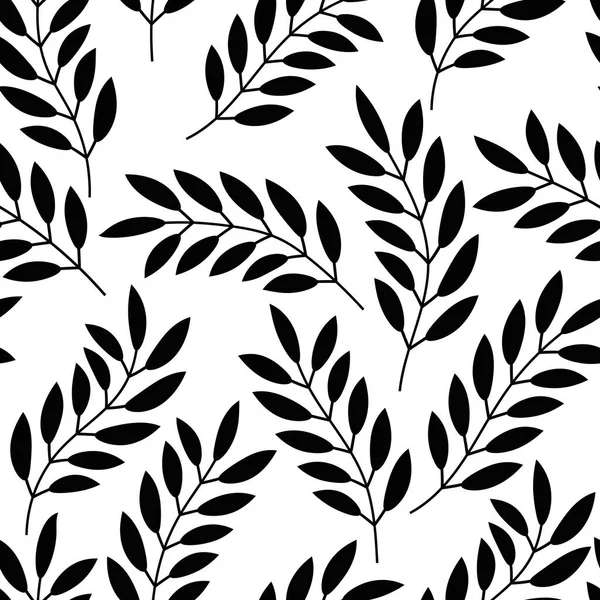 Motif Floral Sans Couture Avec Des Branches Des Feuilles Illustration — Image vectorielle