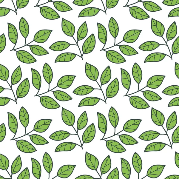 Квітковий Безшовний Візерунок Гілками Листям Векторні Ілюстрації — стоковий вектор