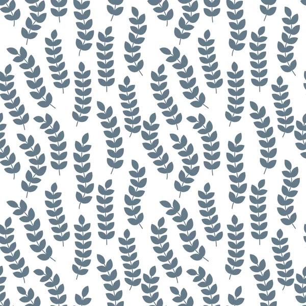 Dalları ve yaprakları olan dikişsiz çiçek deseni. Vektör illüstrasyonu.