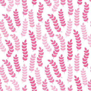 Dalları ve yaprakları olan dikişsiz çiçek deseni. Vektör illüstrasyonu.