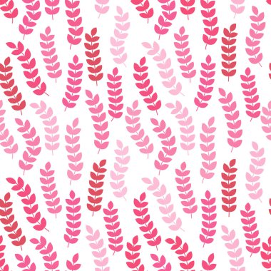 Dalları ve yaprakları olan dikişsiz çiçek deseni. Vektör illüstrasyonu.