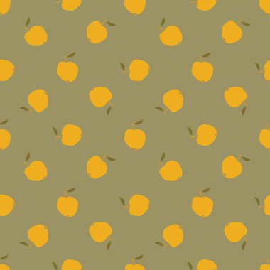 Elma pürüzsüz desen. Meyve arkaplanı. Vektör illüstrasyonu.