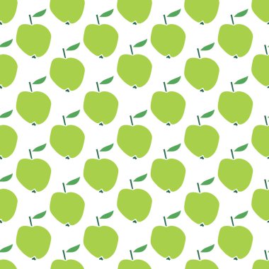 Elma pürüzsüz desen. Meyve arkaplanı. Vektör illüstrasyonu. 