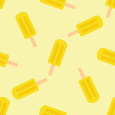 Kusursuz dondurma kalıbı. Meyve suyu ve dondurma. Çubukta buzlu şeker. Vektör çizimi. Popsicle arkaplanı.