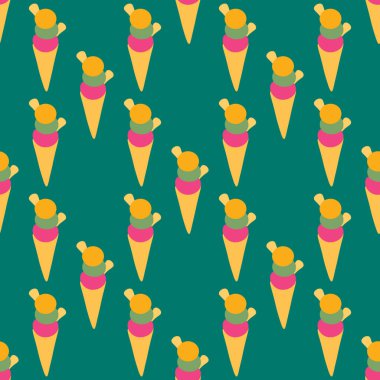 Dondurma izi yok. Yaz dönemi. Vektör illüstrasyonu.