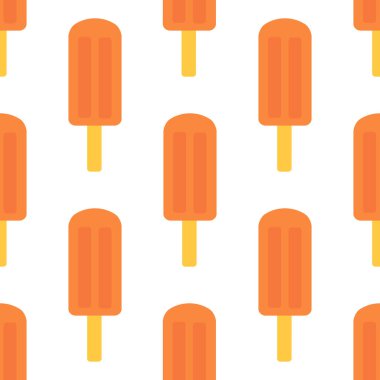 Kusursuz dondurma kalıbı. Meyve suyu ve dondurma. Çubukta buzlu şeker. Vektör çizimi. Popsicle arkaplanı.